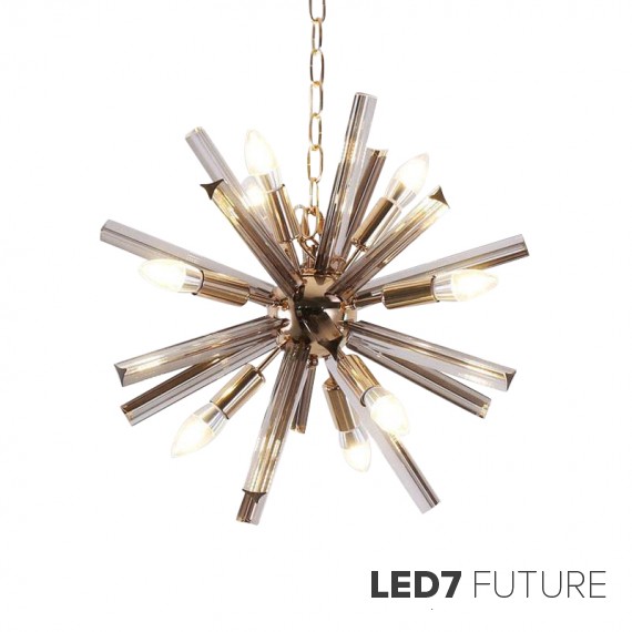 Loft Industry Modern - Chrome Sun Spikes Chandelier